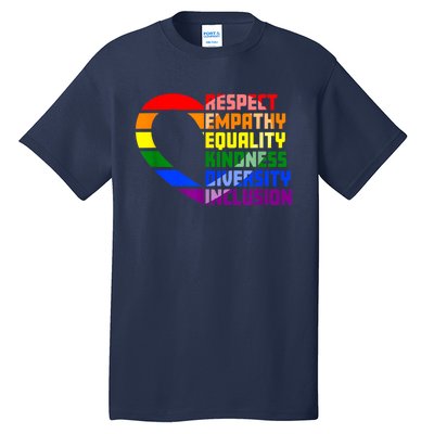 Respect Empathy Equality Kindness Diversity Inclusion Humans Tall T-Shirt