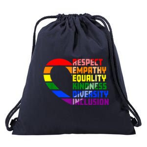 Respect Empathy Equality Kindness Diversity Inclusion Humans Drawstring Bag