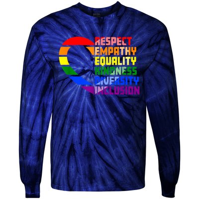 Respect Empathy Equality Kindness Diversity Inclusion Humans Tie-Dye Long Sleeve Shirt