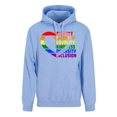 Respect Empathy Equality Kindness Diversity Inclusion Humans Unisex Surf Hoodie