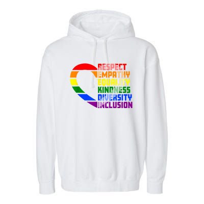 Respect Empathy Equality Kindness Diversity Inclusion Humans Garment-Dyed Fleece Hoodie