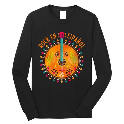 Rock En Espanol Guitar Spanish Language Rock Music Long Sleeve Shirt