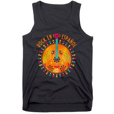 Rock En Espanol Guitar Spanish Language Rock Music Tank Top