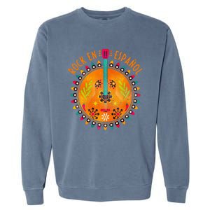 Rock En Espanol Guitar Spanish Language Rock Music Garment-Dyed Sweatshirt