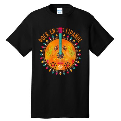 Rock En Espanol Guitar Spanish Language Rock Music Tall T-Shirt