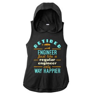 Retired Engineer Engineering Retirement Way Happier Ladies PosiCharge Tri-Blend Wicking Draft Hoodie Tank