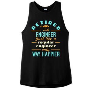 Retired Engineer Engineering Retirement Way Happier Ladies PosiCharge Tri-Blend Wicking Tank