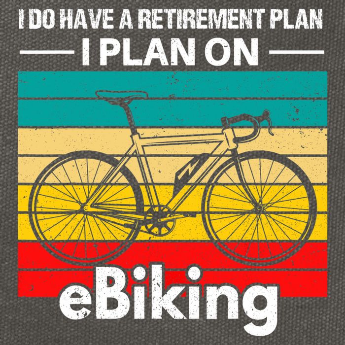 Retirement E-Biker E-Biking Retirement Plan EBike Cotton Canvas Backpack