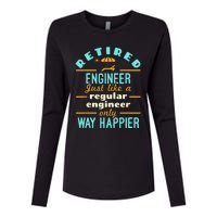 Retired Engineer Engineering Retirement Way Happier Womens Cotton Relaxed Long Sleeve T-Shirt