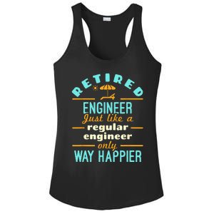 Retired Engineer Engineering Retirement Way Happier Ladies PosiCharge Competitor Racerback Tank