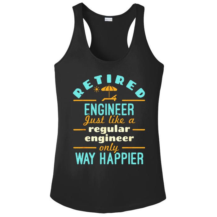 Retired Engineer Engineering Retirement Way Happier Ladies PosiCharge Competitor Racerback Tank