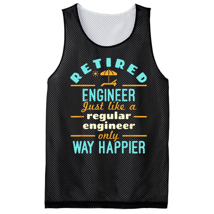 Retired Engineer Engineering Retirement Way Happier Mesh Reversible Basketball Jersey Tank