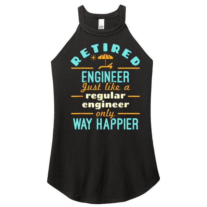 Retired Engineer Engineering Retirement Way Happier Women's Perfect Tri Rocker Tank