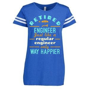 Retired Engineer Engineering Retirement Way Happier Enza Ladies Jersey Football T-Shirt