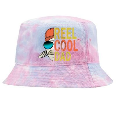 Reel Cool Fishing Dad Funny Tie-Dyed Bucket Hat