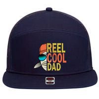 Reel Cool Fishing Dad Funny 7 Panel Mesh Trucker Snapback Hat