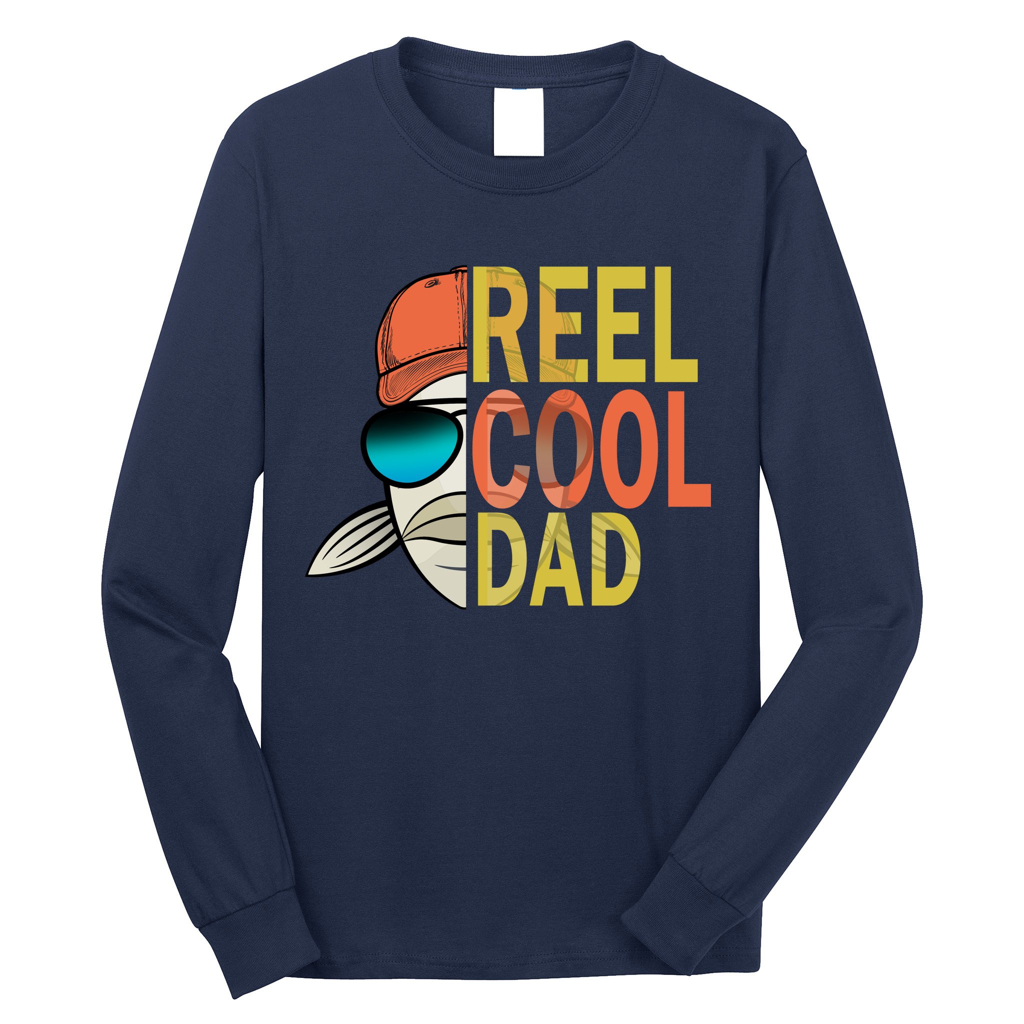 Reel Cool Fishing Dad Funny Long Sleeve Shirt
