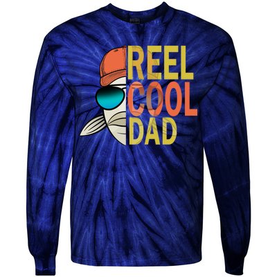 Reel Cool Fishing Dad Funny Tie-Dye Long Sleeve Shirt