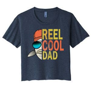 Reel Cool Fishing Dad Funny Women's Crop Top Tee