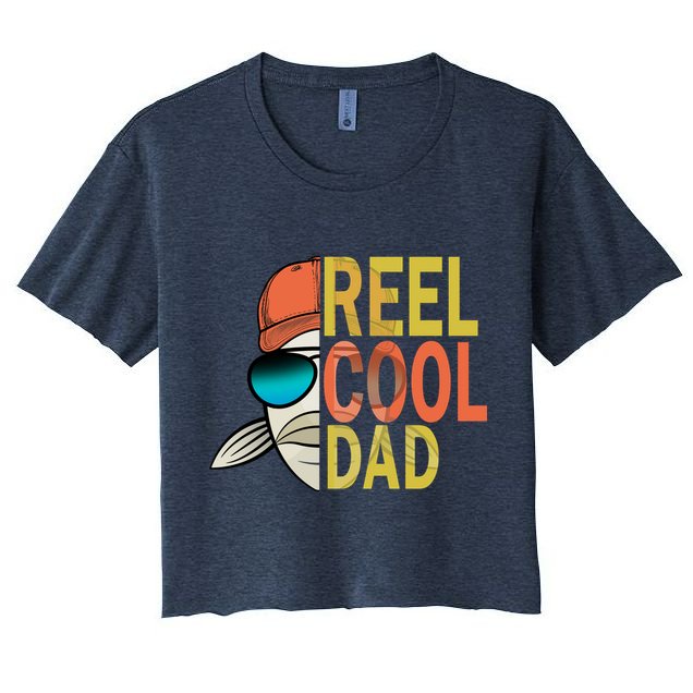 Reel Cool Fishing Dad Funny Crop Top