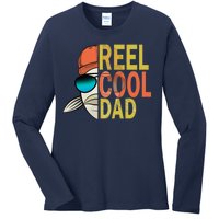 Reel Cool Fishing Dad Funny Ladies Long Sleeve Shirt