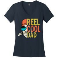 Reel Cool Fishing Dad Funny Women's V-Neck T-Shirt