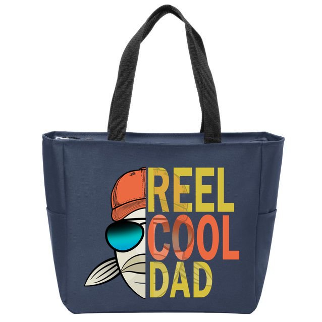 Reel Cool Fishing Dad Funny Zip Tote Bag