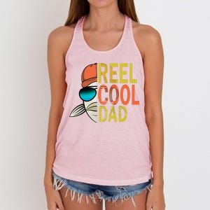 Reel Cool Fishing Dad Funny Women's Knotted Racerback Tank