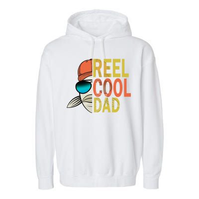 Reel Cool Fishing Dad Funny Garment-Dyed Fleece Hoodie