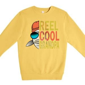 Reel Cool Fishing Grandpa  Premium Crewneck Sweatshirt