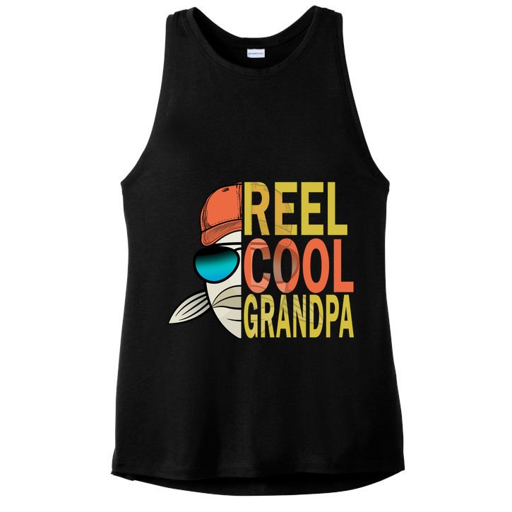 Reel Cool Fishing Grandpa  Ladies PosiCharge Tri-Blend Wicking Tank