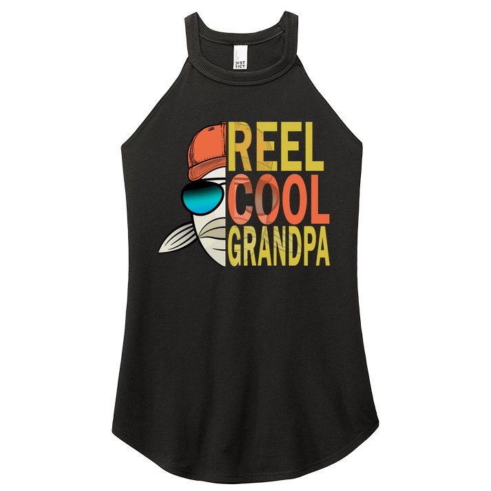 Reel Cool Fishing Grandpa  Women's Perfect Tri Rocker Tank