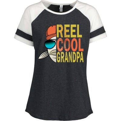 Reel Cool Fishing Grandpa  Enza Ladies Jersey Colorblock Tee