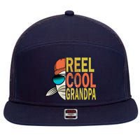 Reel Cool Fishing Grandpa  7 Panel Mesh Trucker Snapback Hat