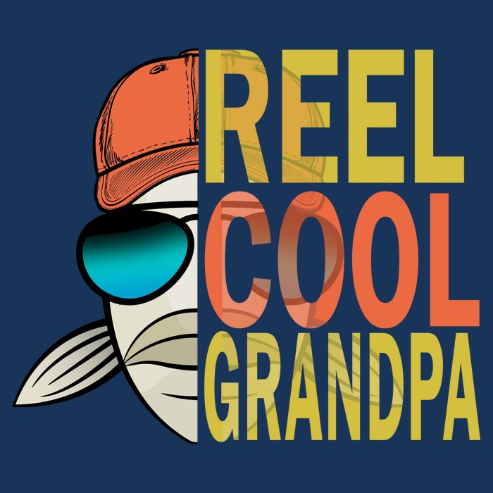 Reel Cool Fishing Grandpa  7 Panel Mesh Trucker Snapback Hat