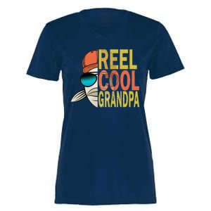 Reel Cool Fishing Grandpa  Women's Momentum V-Neck T-Shirt