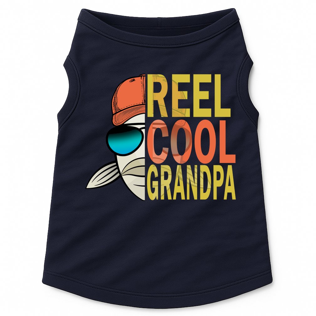 Reel Cool Fishing Grandpa  Doggie Tank