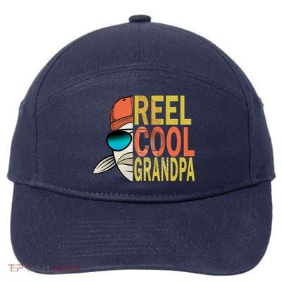 Reel Cool Fishing Grandpa  7-Panel Snapback Hat