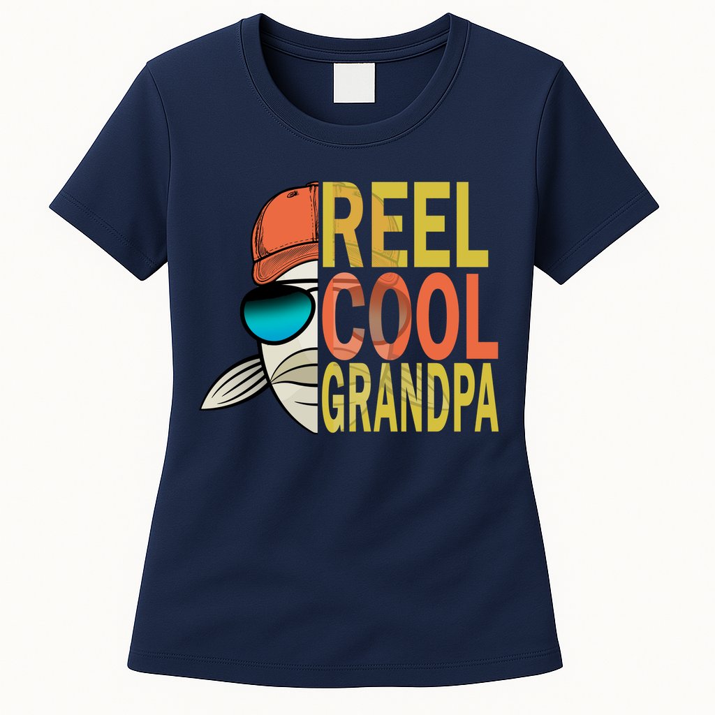 Reel Cool Fishing Grandpa  Womens T-Shirt
