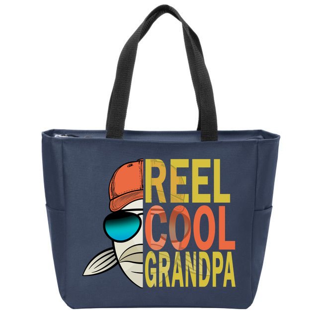 Reel Cool Fishing Grandpa  Zip Tote Bag