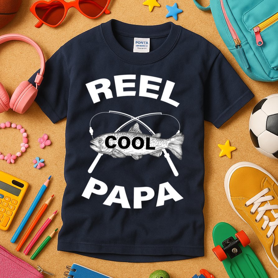 Reel Cool Papa Kids T-Shirt