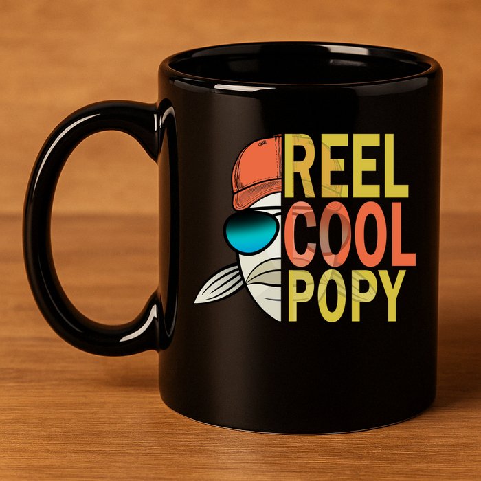 Reel Cool Popy 11oz C Handle Ceramic Mug