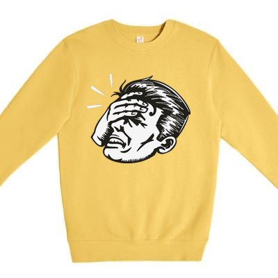 Retro Epic Fail Vintage Facepalm Premium Crewneck Sweatshirt