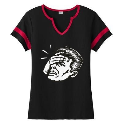 Retro Epic Fail Vintage Facepalm Ladies Halftime Notch Neck Tee