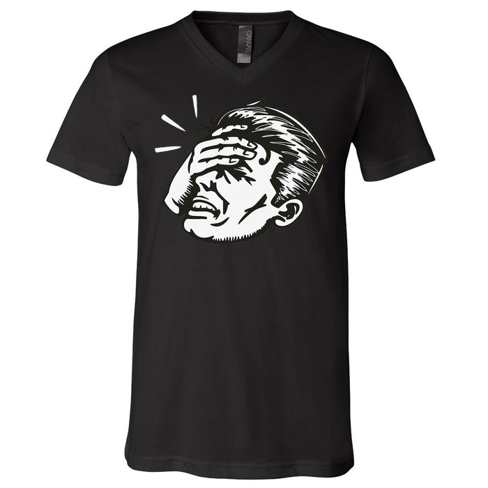 Retro Epic Fail Vintage Facepalm V-Neck T-Shirt