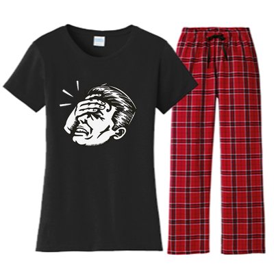 Retro Epic Fail Vintage Facepalm Women's Flannel Pajama Set