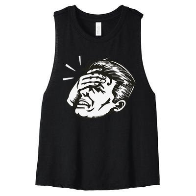 Retro Epic Fail Vintage Facepalm Women's Racerback Cropped Tank