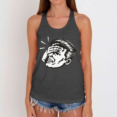 Retro Epic Fail Vintage Facepalm Women's Knotted Racerback Tank