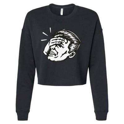 Retro Epic Fail Vintage Facepalm Cropped Pullover Crew