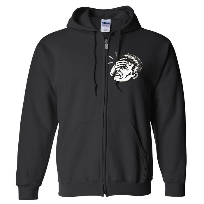 Retro Epic Fail Vintage Facepalm Full Zip Hoodie